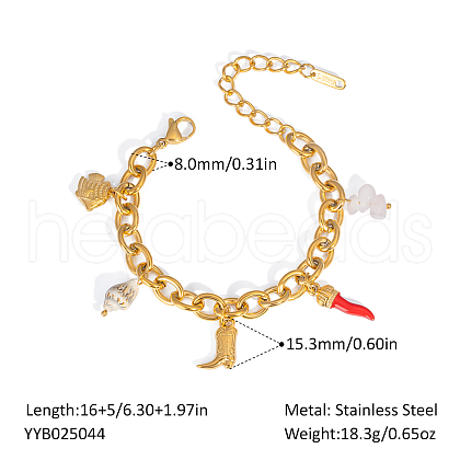 Stylish Ocean Stainless Steel Charm Bracelets OX8367-3-1