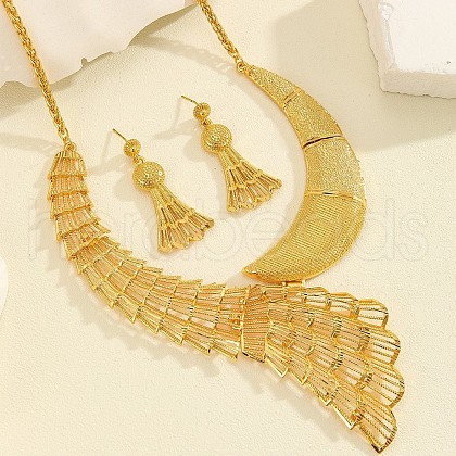 Alloy Pendant Necklaces & Stud Earrings Sets FS-WG55CC4-02-1