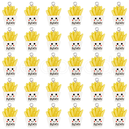 SUPERFINDINGS 30Pcs Resin Imitation Food Pendants RESI-FH0001-57-1