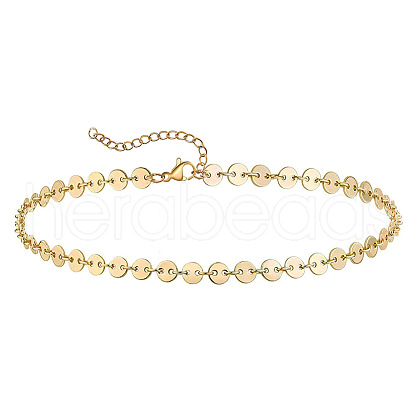 Summer Beach 201 Stainless Steel Disc Sequin Link Chain Anklets for Women FS-WG8E132-02-1