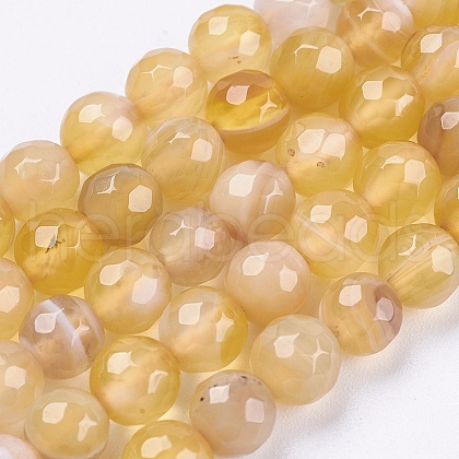 Natural Striped Agate/Banded Agate Beads Strands G-P364-03-6mm-1