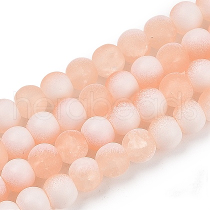 Frosted Crackle Glass Beads Strands X1-GLAA-U001-8mm-M05-1