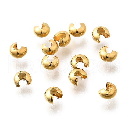 304 Stainless Steel Crimp Beads Covers STAS-P239-34G-03-1