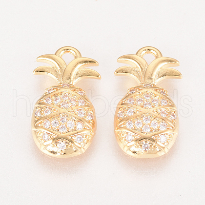 Brass Micro Pave Cubic Zirconia Pendants ZIRC-Q002-135G-1