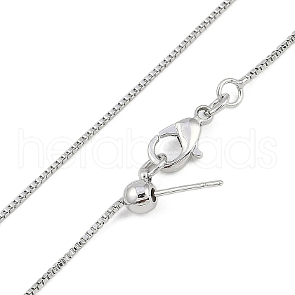 1mm Rack Plating Brass Box Chain Adjustable Slider Necklaces for Women Men MAK-L044-56P-1