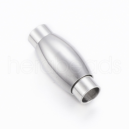 Tarnish Resistant Smooth 304 Stainless Steel Magnetic Clasps with Glue-in Ends X-STAS-H402-18P-4mm-1