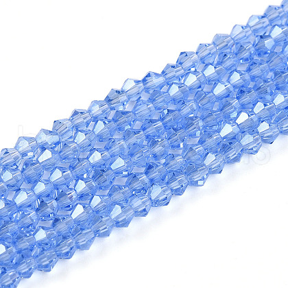 Transparent Electroplate Glass Beads Strands EGLA-A039-T2mm-A07-1