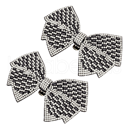 SUPERFINDINGS 2Pcs Cloth with Rhinestone Shoe Buckle Clips FIND-FH0008-78B-1