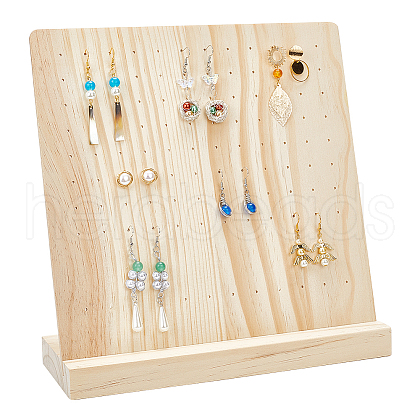 Wood Slanted Back Earring Display Stands EDIS-WH0021-21-1