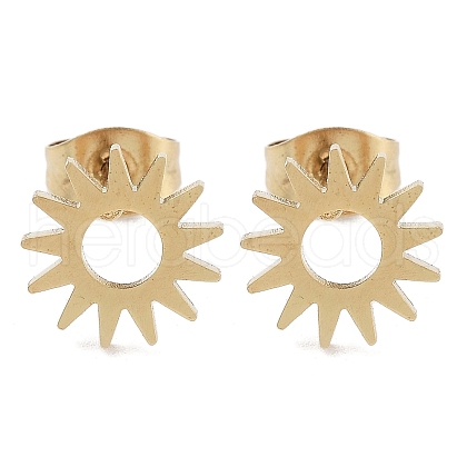 PVD Vacuum Plating 304 Stainless Steel Stud Earrings for Women EJEW-A048-12G-1