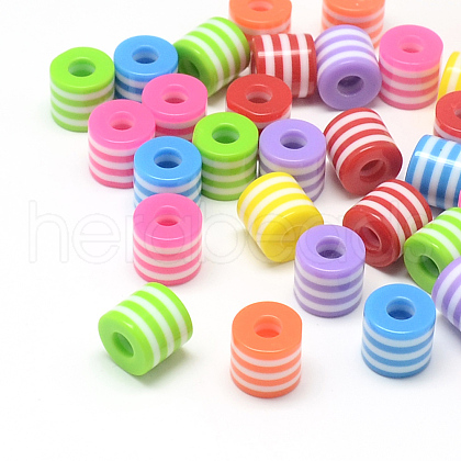 Opaque Stripe Resin Beads X1-RESI-S343-8x8-M-1