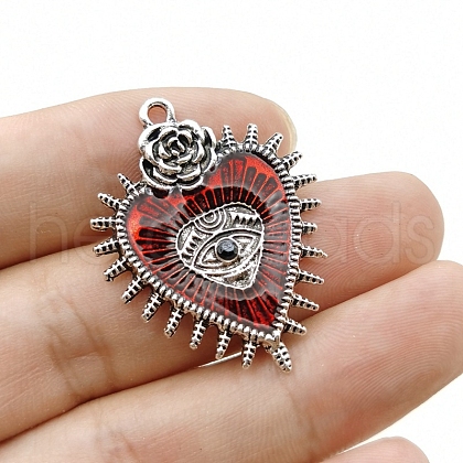 Gothic Style Alloy Resin Pendants PW-WGE8991-01-1