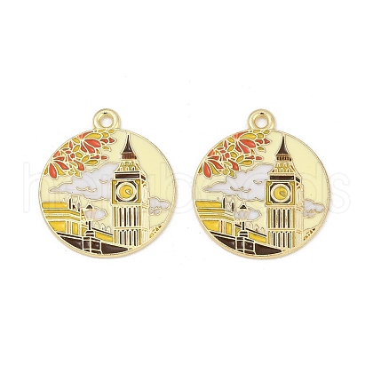 Alloy Enamel Pendants ENAM-V001-02C-G-1