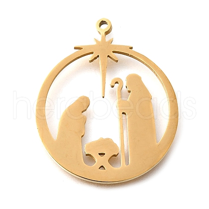 304 Stainless Steel Pendants STAS-S178-04G-1