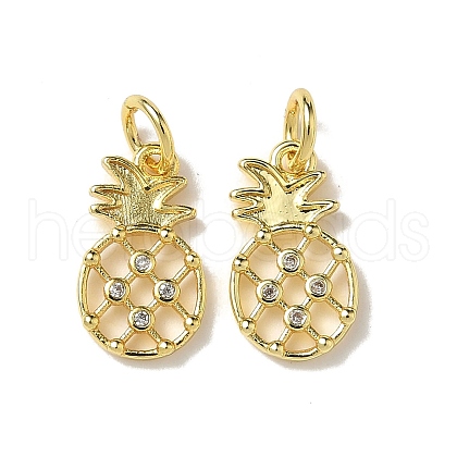 Brass Micro Pave Cubic Zirconia Charms KK-I276-49G-1