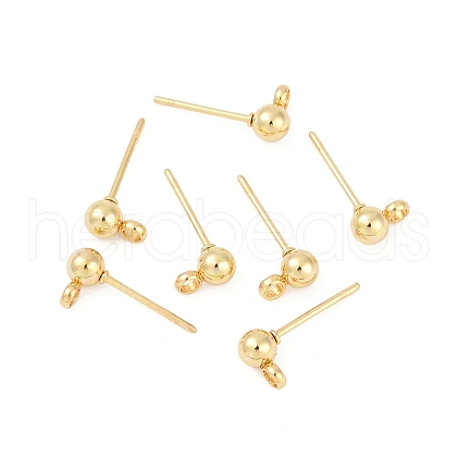 304 Stainless Steel Ball Post Stud Earring Findings STAS-Z035-01G-F-1