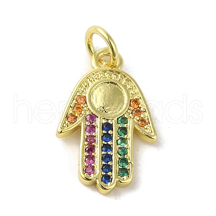 Brass Micro Pave Cubic Zirconia Pendants KK-M283-13F-02-1