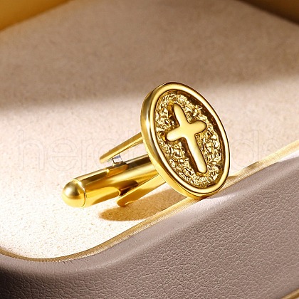 304 Stainless Steel Cufflinks STAS-S170-01G-1