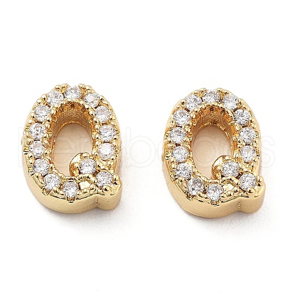 Rack Plating Brass Micro Pave Clear Cubic Zirconia Beads KK-G500-30G-Q-1