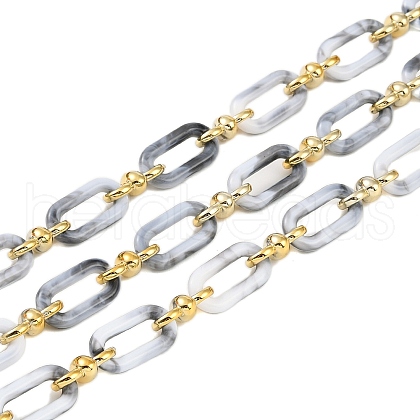 Rack Plating Acrylic & CCB Plastic Chain CHAC-H001-01E-1