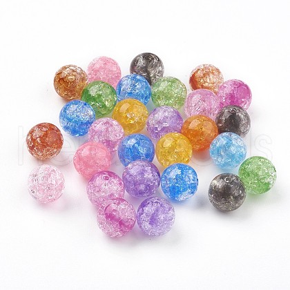 Transparent Crackle Acrylic Beads X-MACR-E025-24-12mm-1