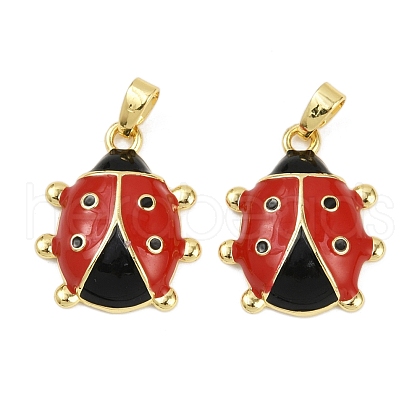 Brass Enamel Pendants KK-L231-18G-02-1
