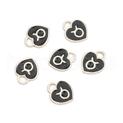 Alloy Enamel Charms with 12 Constellations ENAM-CJC0004-01F-1
