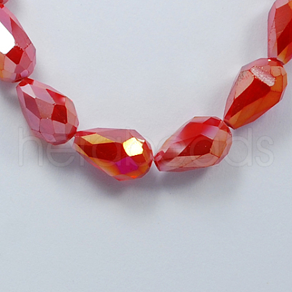 Electroplate Glass Beads Strands X-EGLA-R007-11x8mm-2-1