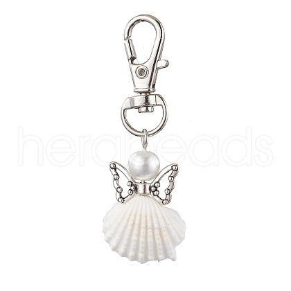 Angel Spiral Shell Pendant Decooration HJEW-JM01964-03-1