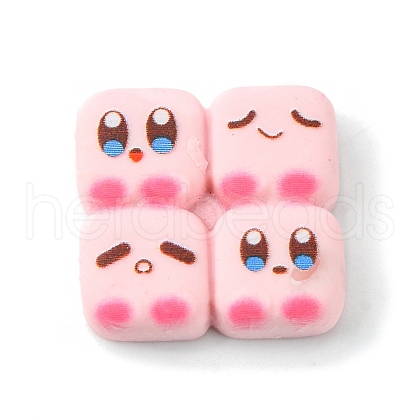 Oapque Resin Cute Face Decoden Cabochons RESI-R436-06C-1