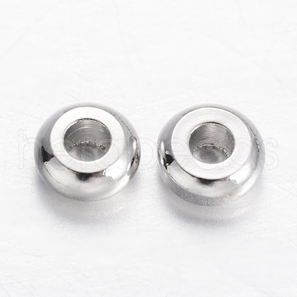Rondelle Brass Spacer Beads KK-F371-4mm-70P-1