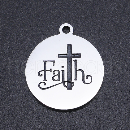 201 Stainless Steel Etched Charms STAS-N090-JN806-1