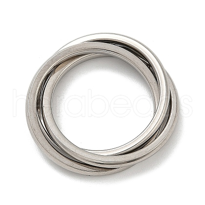 201 Stainless Steel Trinity Interlocking Ring Finger Rings FS-WG6776A-05-1