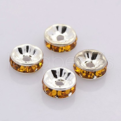 Brass Rhinestone Spacer Beads RB-A014-Z10mm-17S-1