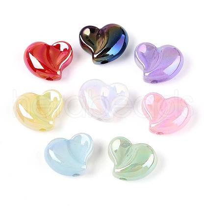 UV Plating Opaque Acrylic Beads OACR-T028-47-1