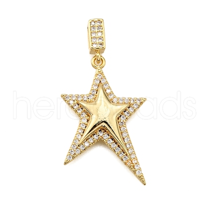 Brass Micro Pave Cubic Zirconia Pendants KK-K401-04A-G-1