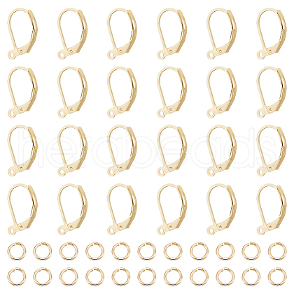 BENECREAT 40Pcs Brass Leverback Earring Findings KK-BC0013-02G-1