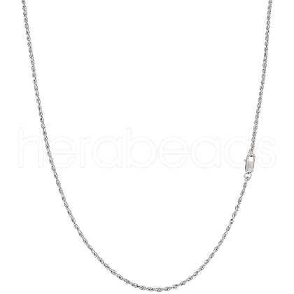 Beebeecraft 1Pc 925 Sterling Silver Rope Chain Necklaces NJEW-BBC0001-16P-01-1