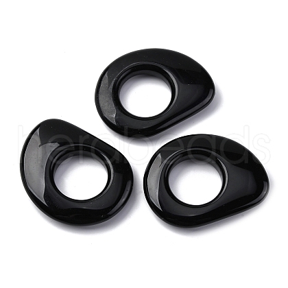 Natural Black Obsidian Linking Rings G-U024-01-1