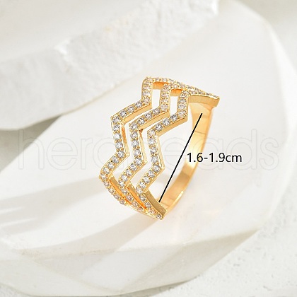 Exquisite minimalist copper inlaid zircon fashion versatile ring ladies party gift. FB4017-4-1