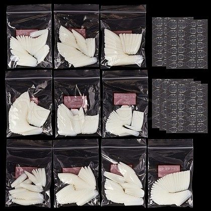 Plastic Ballerina Shape Seamless False Nail Tips MRMJ-S035-095A-1