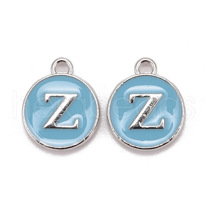 Platinum Plated Alloy Enamel Charms X-ENAM-S118-04Z-P-1