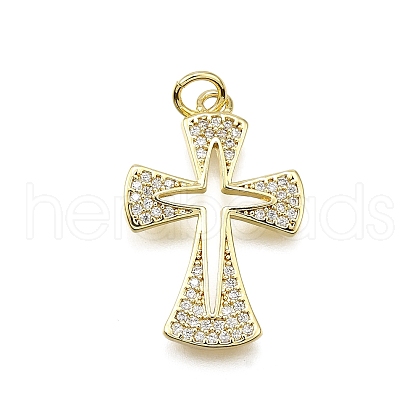 Brass Micro Pave Cubic Zirconia Pendants KK-Z100-33G-01-1