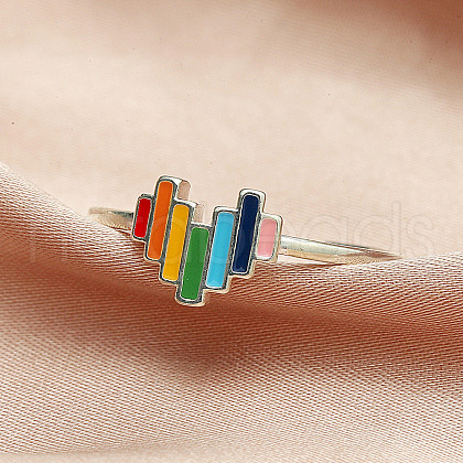 Adjustable Brass Enamel Cuff Rings FS-WG01AEE-01-1