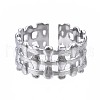 Non-Tarnish 304 Stainless Steel Bar Wrap Open Cuff Ring RJEW-T023-01P-1