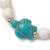 4Pcs Round Natural Amazonite & Lava Rock & Synthetic Turquoise Beaded Stretch Bracelets BJEW-JB10269-3