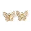 Brass Micro Pave Clear Cubic Zirconia Pendants KK-E068-VF250-2