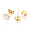 Flat Round 304 Stainless Steel Enamel Stud Earrings EJEW-T047-21G-B-2