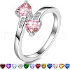Heart 304 Stainless Steel with Cubic Zirconia Cuff Rings FS-WG2909F-29-1