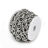 304 Stainless Steel Textured Flat Round Link Chains CHS-C017-06P-3